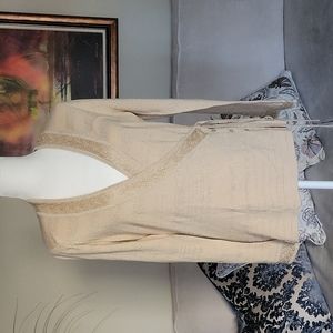 Ralsey Gold Sparkle Knit Wrap Top